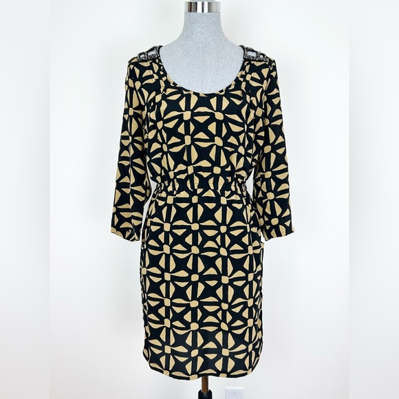 Plenty by Tracy Reese Silk Beaded Geometric Print dress - Picture 1 of 10